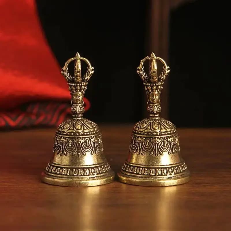 Antique Small Bronze Ware Brass Tibetan Bell Diamond Bell Pendant Brass Hair Accessory Pendant Hanging Decoration Homedecoration
