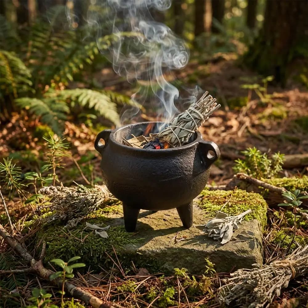 Festival Setup Retro Cast Iron Stove Small Decorative Censer Fragrance Bowl Black Stand Incense Stick Stove Living Room