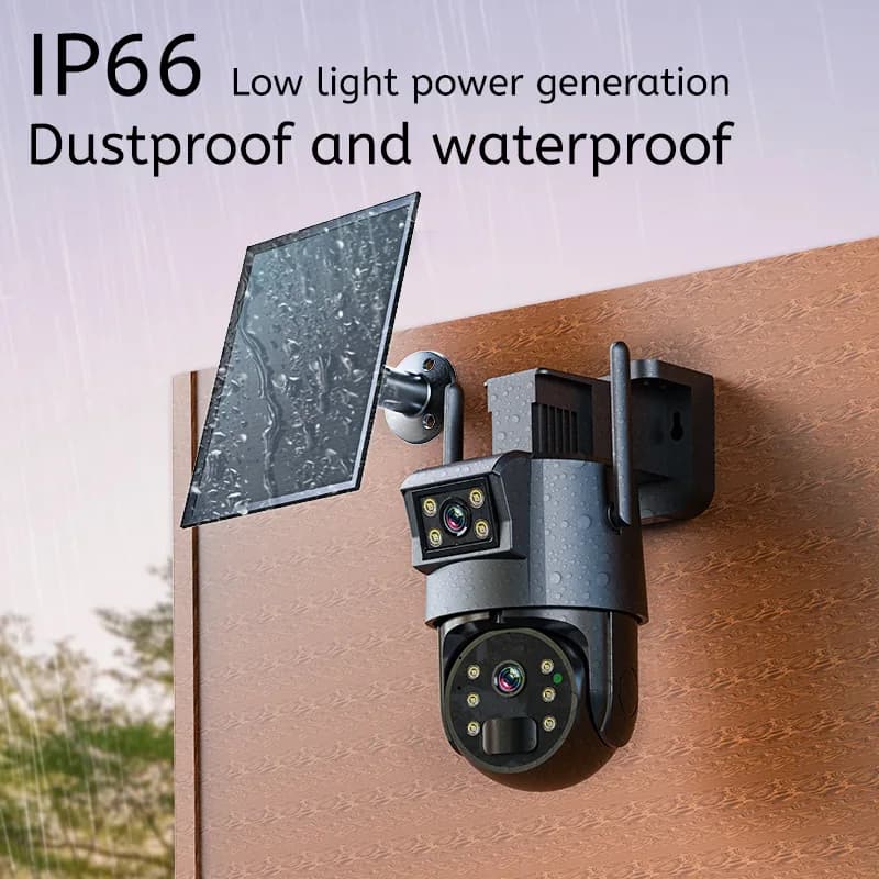 4MP Ubox APP Doppia Lente di Energia Solare PTZ wifi/4G Allarme IP Dome Telecamera a Colori AI Rilevazione Umanoide di Sicurezza CCTV Baby Monitor