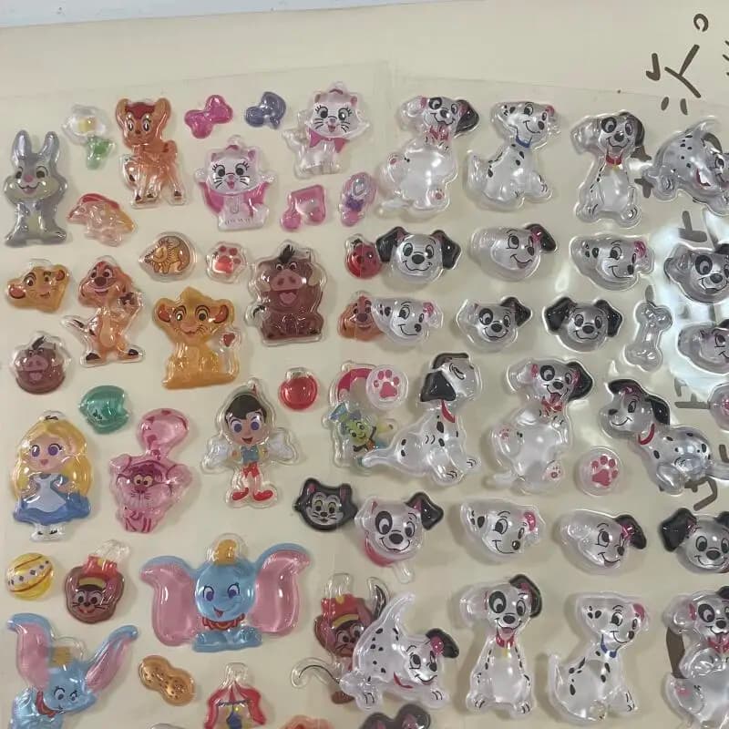 Adesivi 3D in Cristallo Disney Kawaii Dumbo, Adesivi in Rilievo a Tema Orso Winnie per Decorazione Telefono e Quaderni, Premi per Studenti