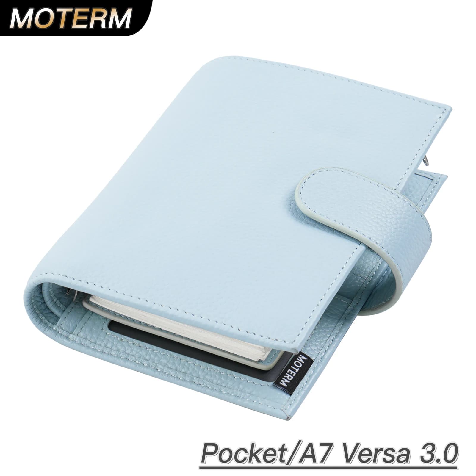 Moterm Pocket Versa 3.0 Organizer con anelli da 19 mm Portafoglio stile ciottoli Agenda multifunzionale Diario Diario Blocco note