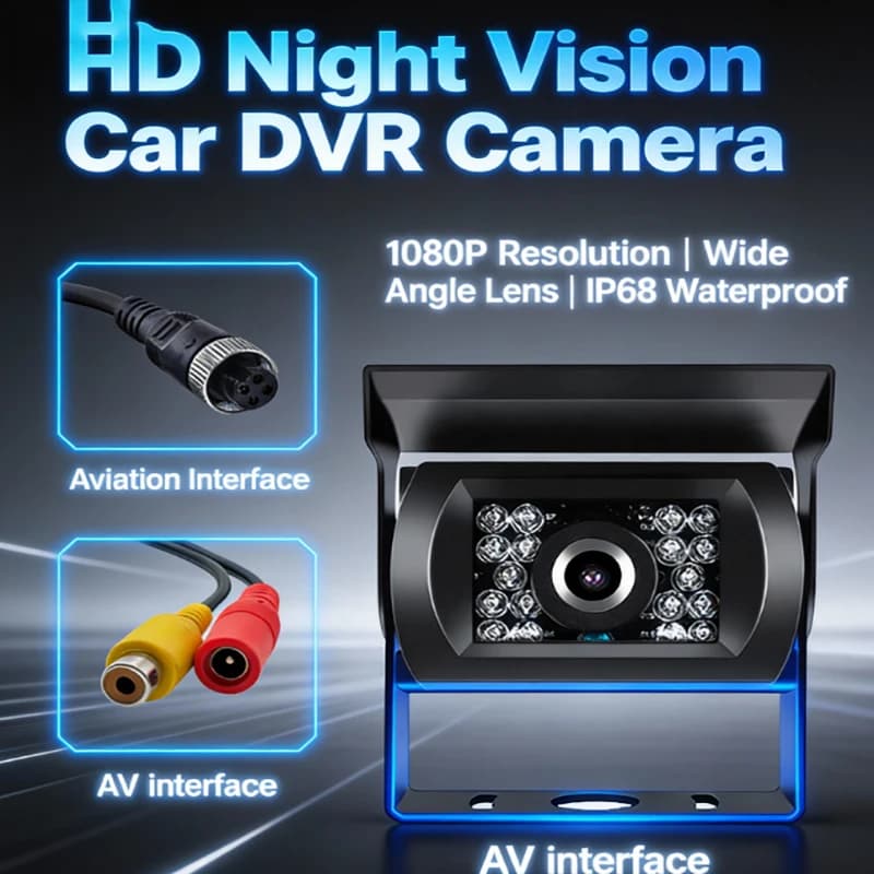 Telecamera di Retromarcia per Camion HD con Visione Notturna a Infrarossi 6V 36V, Telecamera CCD per Auto