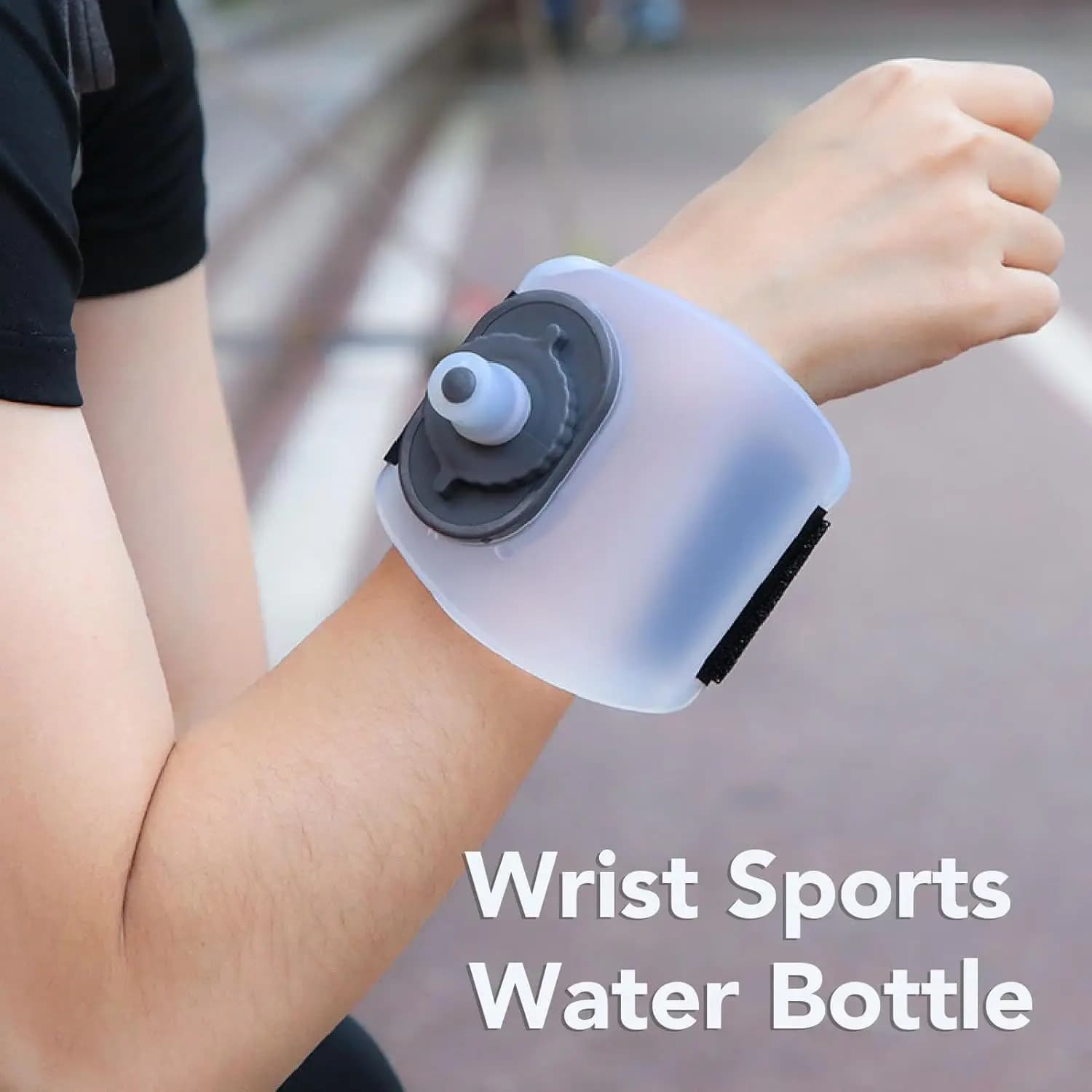 Cinturino in velcro per bottiglia d'acqua da polso in silicone alimentare da 200 ml per fitness ciclismo sport maratona fuori porta portatile