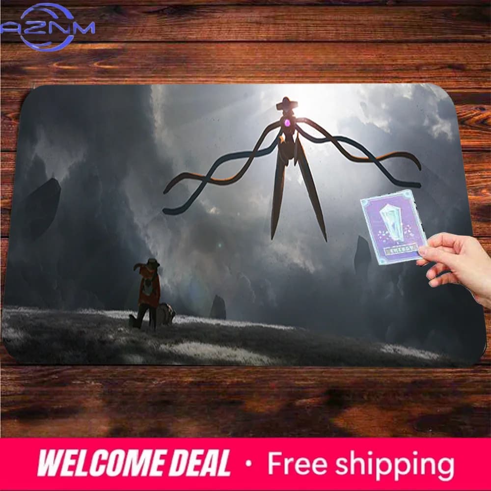 Tappetino da gioco Deoxys TCG antiscivolo e lavabile per scrivania