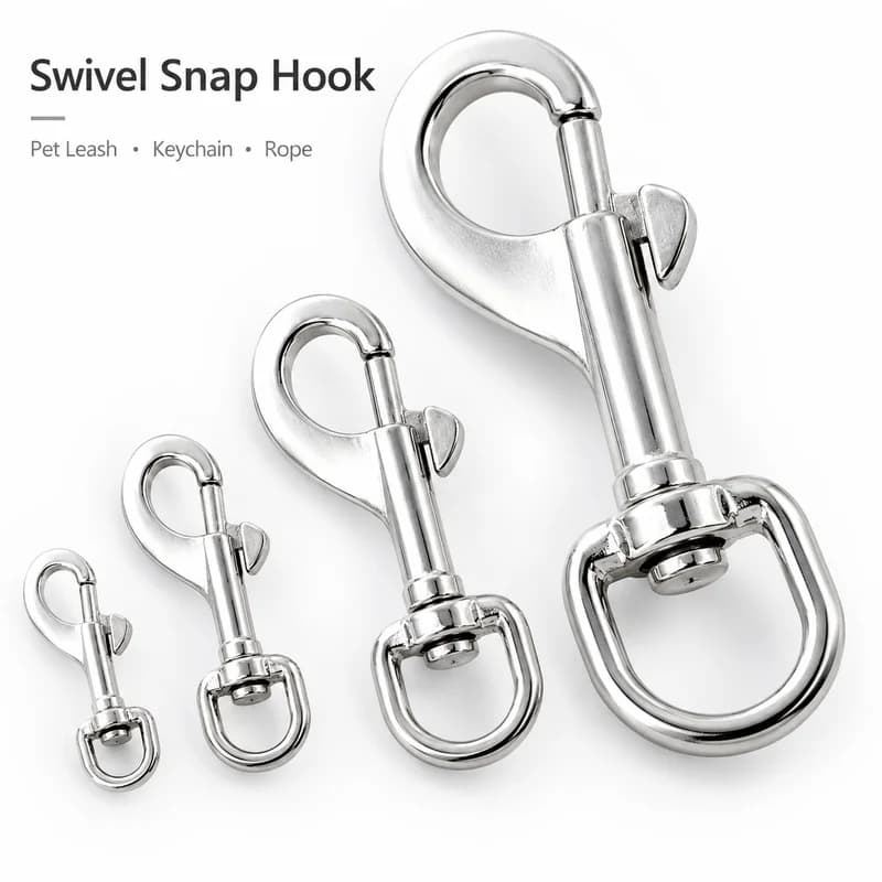 2/5Pcs 64-100MM 304/316 Stainless Steel Swivel Snap Hook Single End Clasp for Dog Leash Keychain Marine Rope Hardware Connector