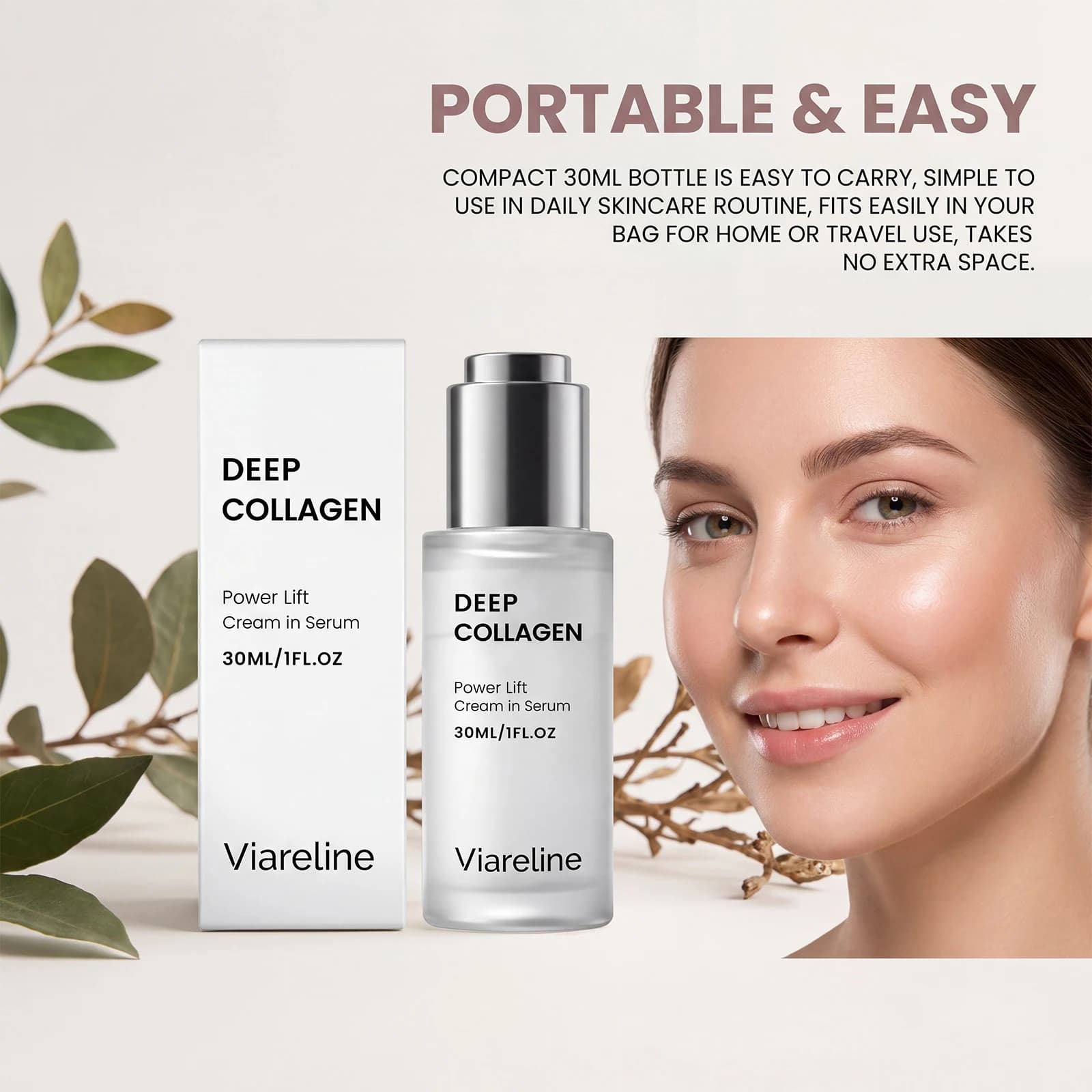 Siero Viso al Collagene Idratante Anti-Età Levigante Rassodante Leggero Essenza Facciale Quotidiana per Tutti i Tipi di Pelle