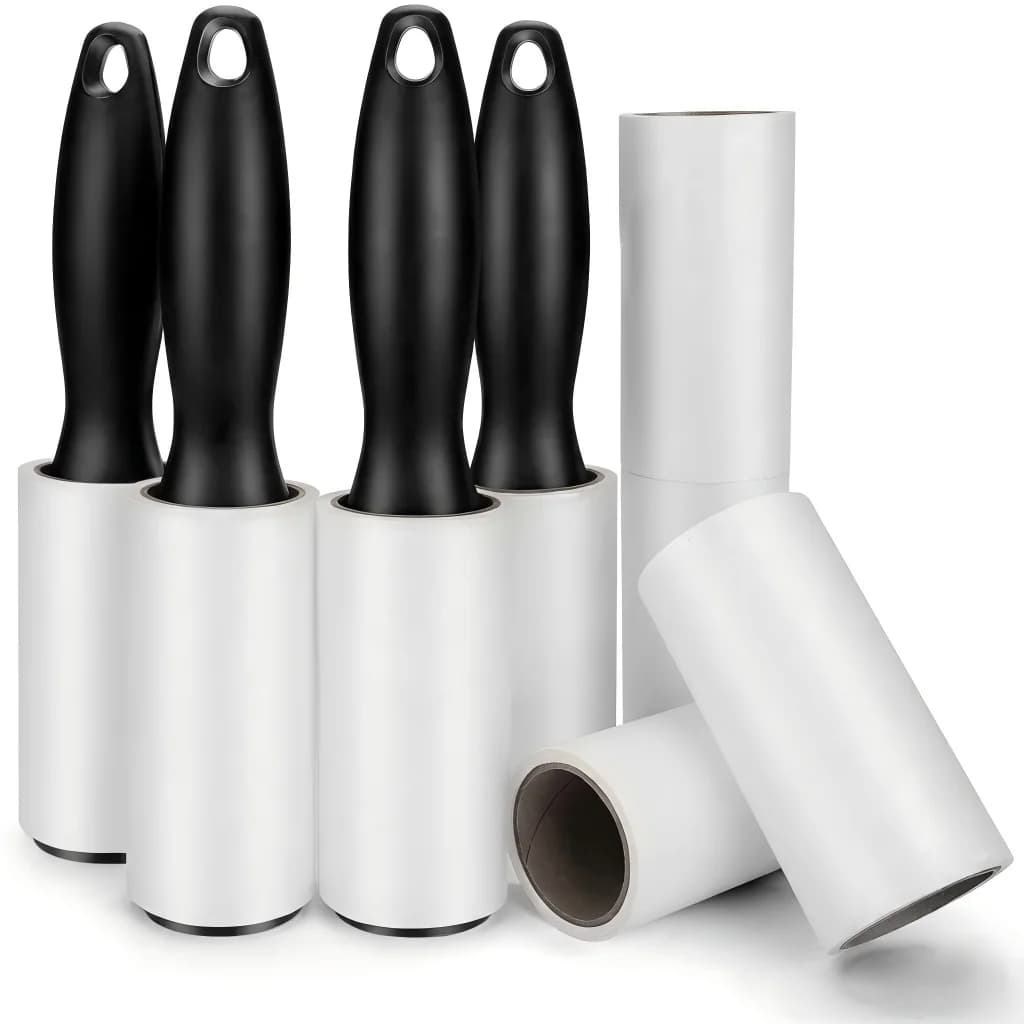 Lint Roller for Pet Hair - 480 Sheets, 4 Handles & 8 Refills, Easy-Peel Diagonal Cut, Strong Adhesive for Clothes, Furniture, Ca