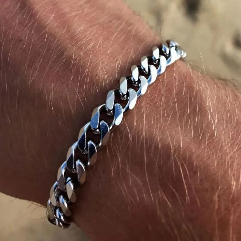 Bracciali in acciaio inossidabile di tendenza per uomo donna braccialetti con catena a maglia cubana Color oro vuoto Punk Curb regali di gioielli a mano