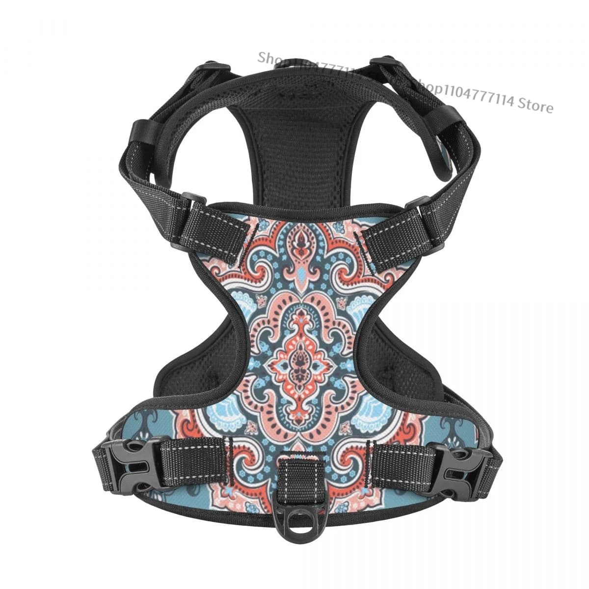 Pettorina per cani per gatti per cani Pettorina per animali regolabile riflettente indiano floreale Paisley Servizio etnico Addestramento Facile controllo