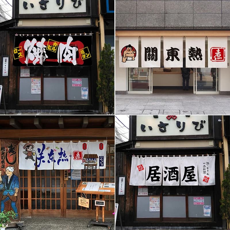 Izakaya Noren Ramen Door Curtain Sushi Resturant Decor Takoyaki Pennant Bar Partition Curtain Pub Banner Hanging Curtain Custom