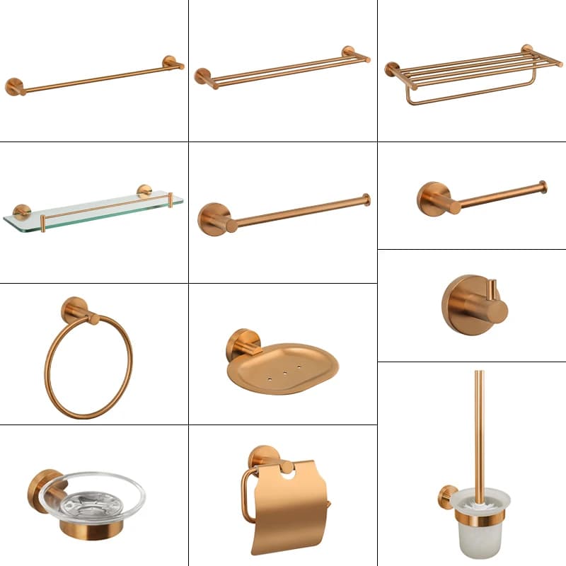 Hardware per il bagno Portasciugamani in acciaio inossidabile 304 in oro rosa Porta carta igienica Portasapone Portasciugamani Accessori per WC