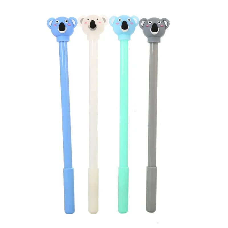 50 pezzi creativi cartoni animati Koala penne gel carino apprendimento cancelleria testa in silicone penna ad acqua penna firma per ufficio