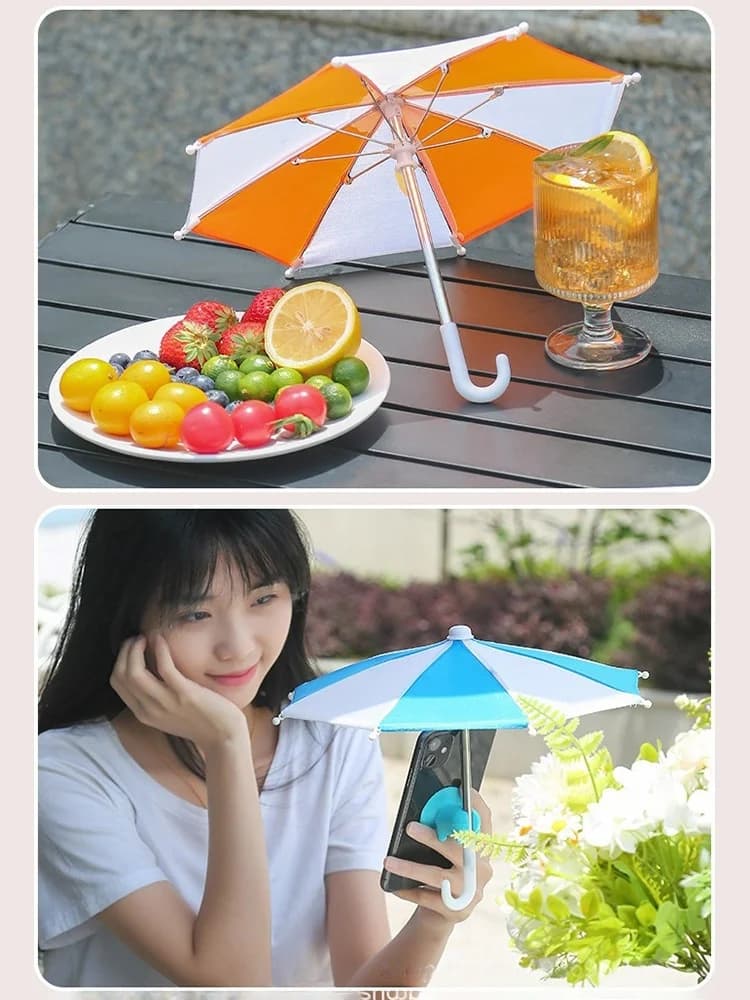 Mini Sun umbrella for Phone, Carousel for Devices, Sun Protection and Rain Prevent Reflections and Overheating for Cellulars and Dash Cam