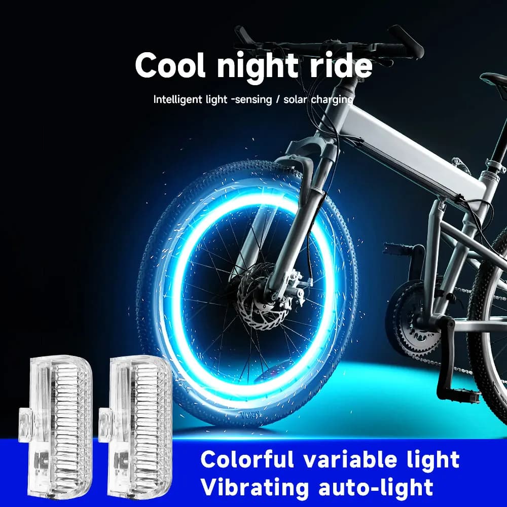 Luce colorata per raggi per ruote per bici Luci flash per pneumatici a LED ricaricabili tramite USB Decorazioni per cerchioni per moto al neon Luci di avvertimento per bici da strada MTB