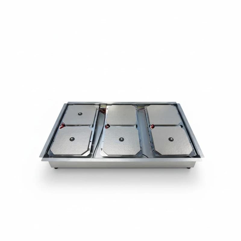 Concealed stove, six stoves hidden under granite marble countertops, built-in, six burners