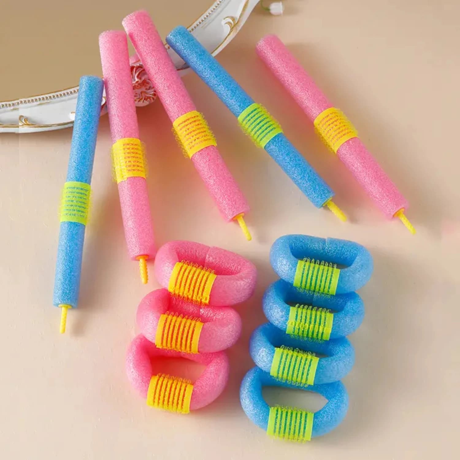 12 piece soft foam wavy hair curler roller for easy and delicate curling - Twist sticks for soft and bouncy curls with Zero H