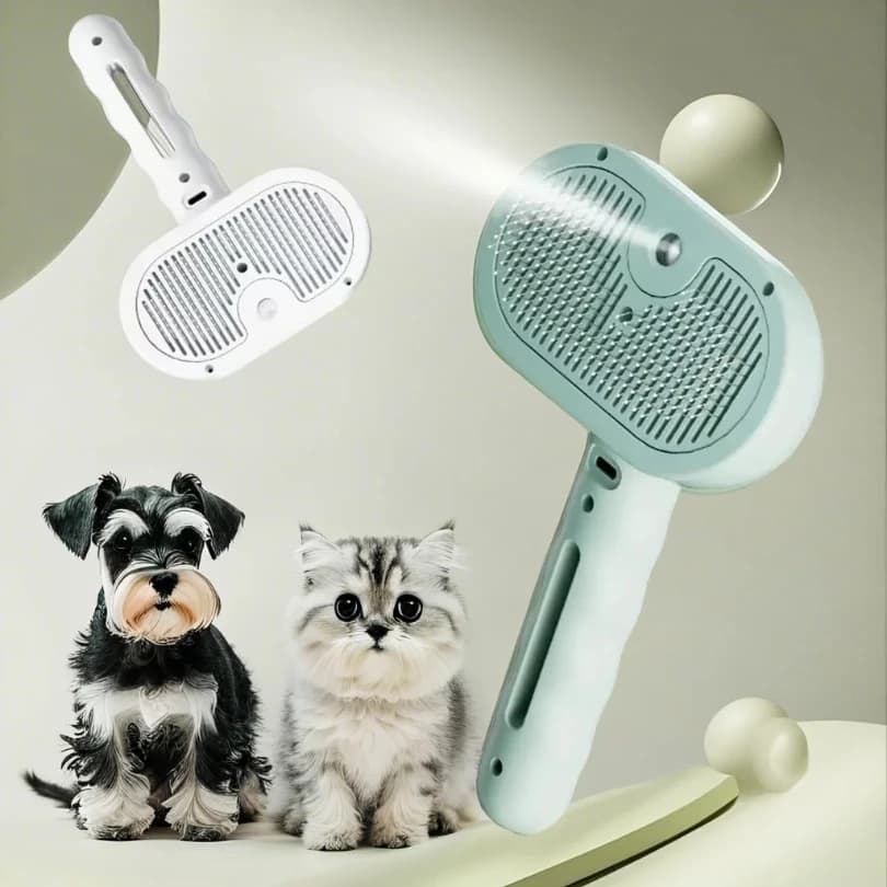 Pet Spray Pettine per capelli Rimozione peli di animali Spazzola per pulizia Gatti Toelettatura Accessori per cani Strumenti Dematting Nebbia d'acqua Umidificatore Pettine