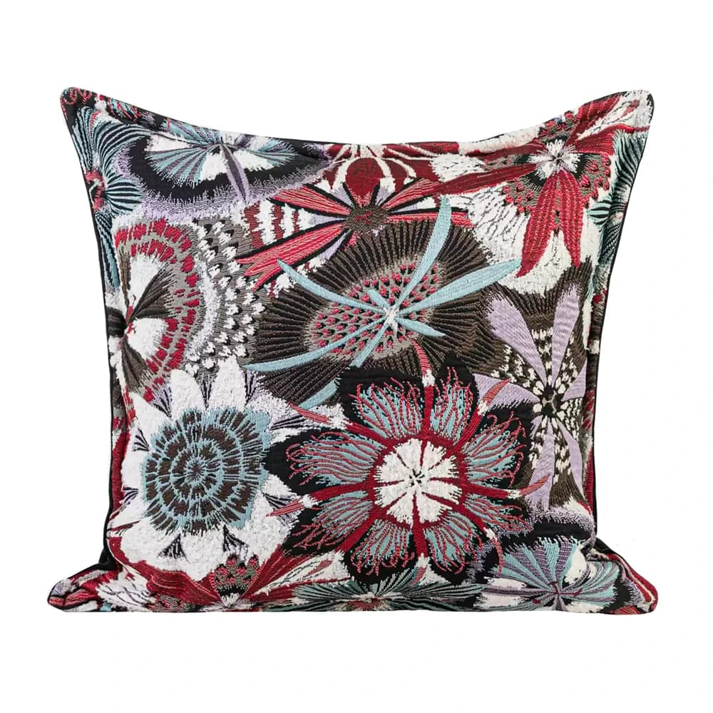 Federa per cuscino fiore pianta vintage di lusso intrecciata stile americano 45x45 cm Fodera per cuscino lombare quadrata 30x50 cm Confezione da 1 pezzo
