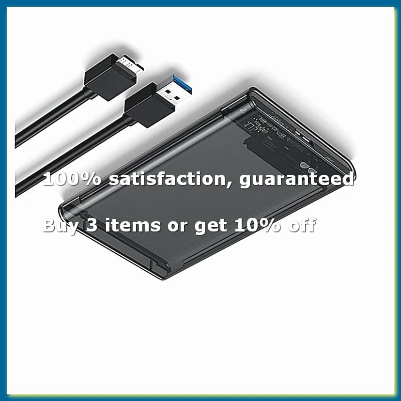Transparent Gray HDD Case for Hard Box 2.5 Inch HDD Enclosure SATA to USB 3.0 Type-C 3.1 External Hard Drive Case-DTA9