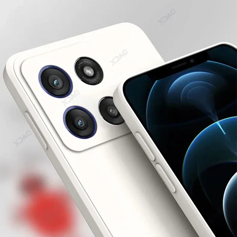 Custodie per cellulari in silicone liquido quadrato floccato interno per Moto G56 MotoG56 5G 6.72" Custodia protettiva per telefono con obiettivo morbido 360