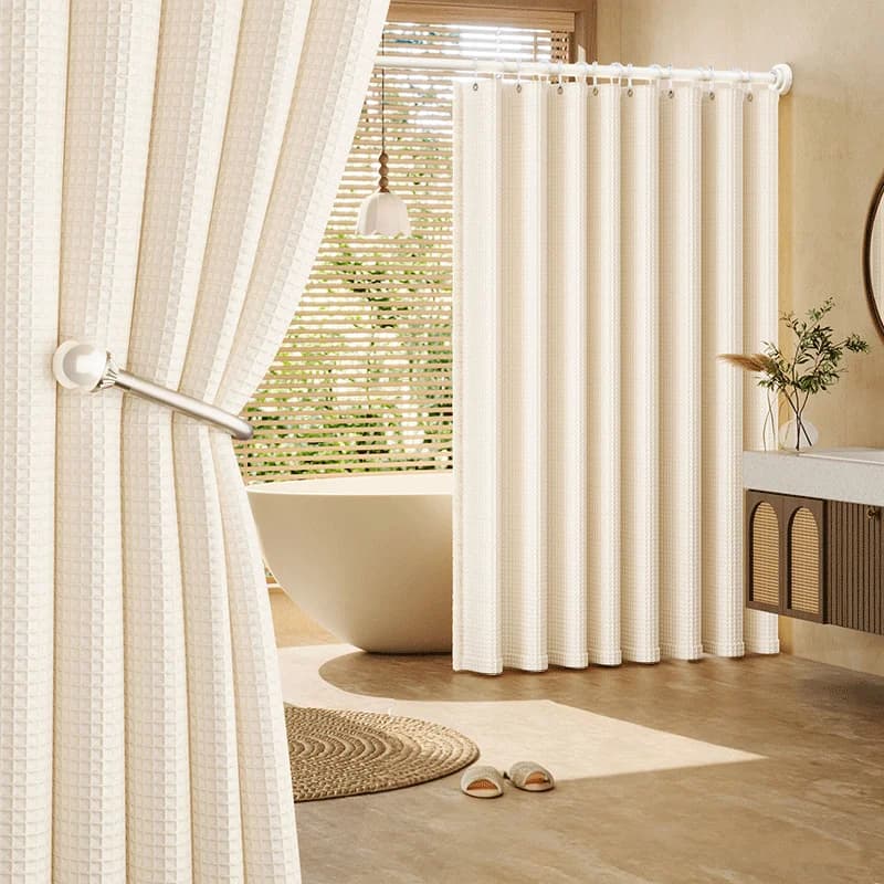 Installazione senza foratura, facile! Set Tenda Doccia Pieghevole con Ganci, Elegante e Salvaspazio