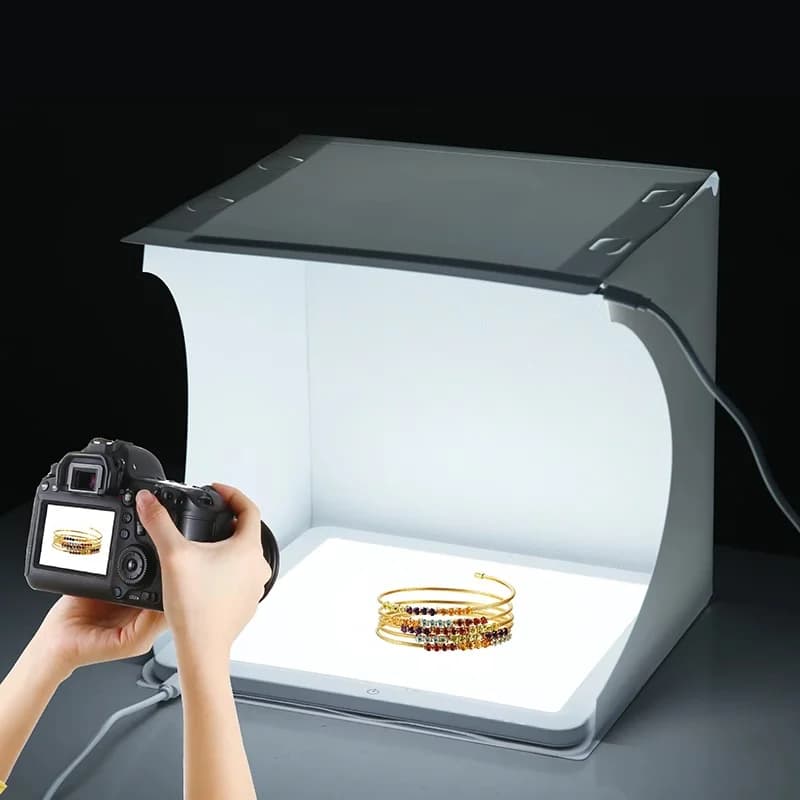 Softbox 20cm Wallet for Photography, Luminous Tent Folding with LED, Photo Studio with 6 Colorful Backgrounds for DSLR cameras