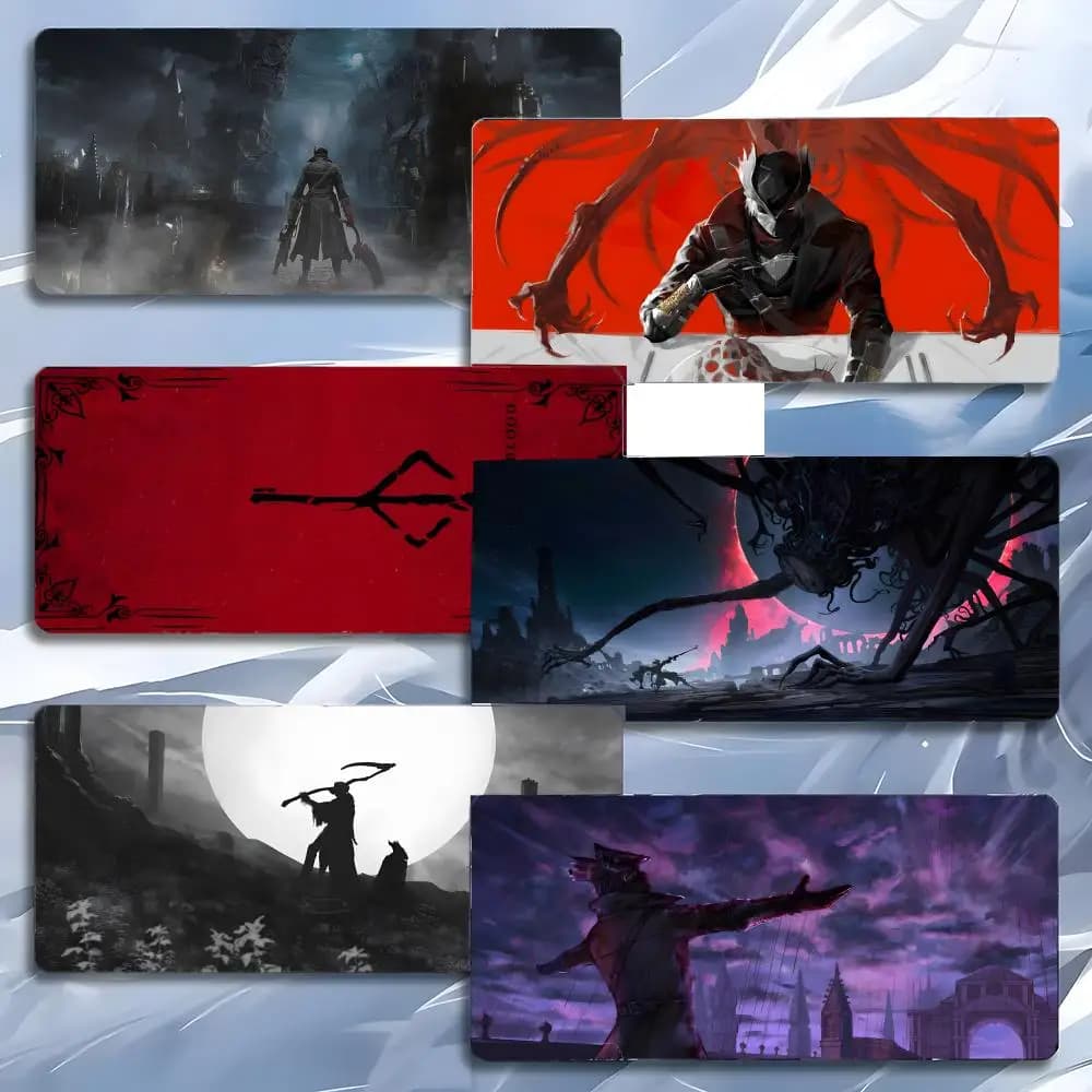 Tappetino per mouse Game Gothic B-Bloodborne, tappetino per mouse grande da gioco LockEdge, tappetino da scrivania per PC ispessito