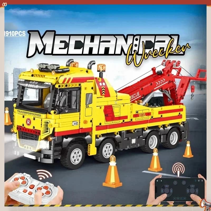 Set di Costruzioni Tecnico RC da 1910 Pezzi, Camion di Soccorso, Modello di Auto Telecomandata STEM, Mattoncini per Bambini, Giocattoli e Regali