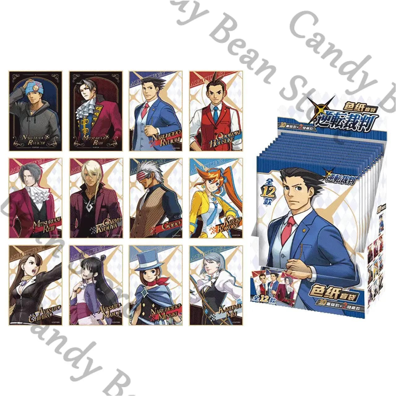 Autentico Cartoncino Colorato per Cosplay Anime Ace Attorney Miles Edgeworth Phoenix Wright Mei Karuma ‌ Tabella illustrativa ‌ Regalo