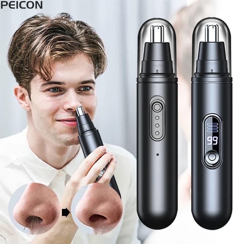 Tagliacapelli per naso da uomo, tagliacapelli elettrico per naso e orecchie, mini tagliacapelli portatile ricaricabile tramite USB