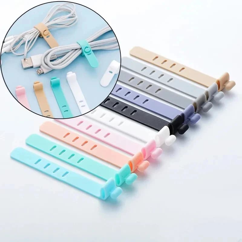 4/12/20pcs avvolgicavo per telefono cellulare auricolari Clip caricabatterie cavo Organizer gestione cavo in Silicone supporto per fissaggio cintura per cavi