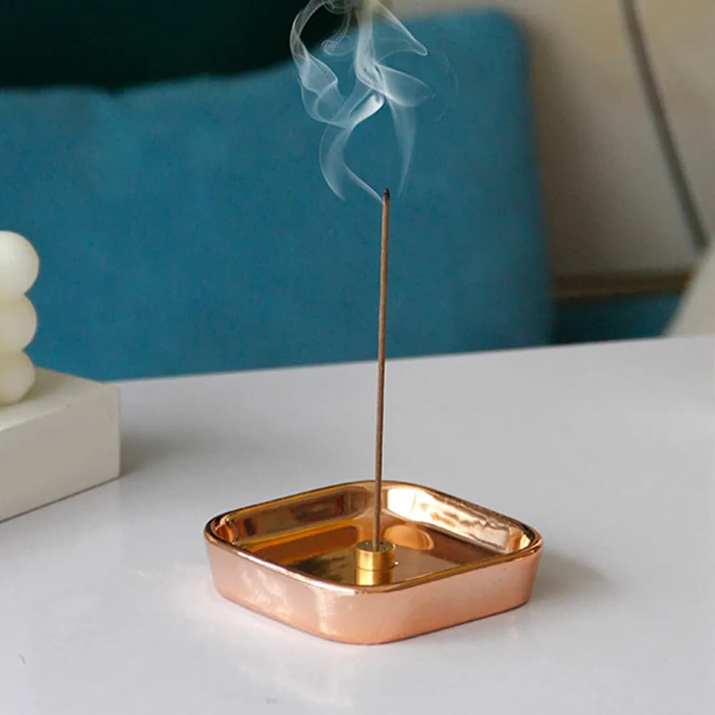 Bruciatore di incenso in ceramica con vassoio per bastoncini di incenso, porta aromi da tavolo, elegante decorazione per la casa, sala meditazione, spazio yoga, ornamento da tavolo
