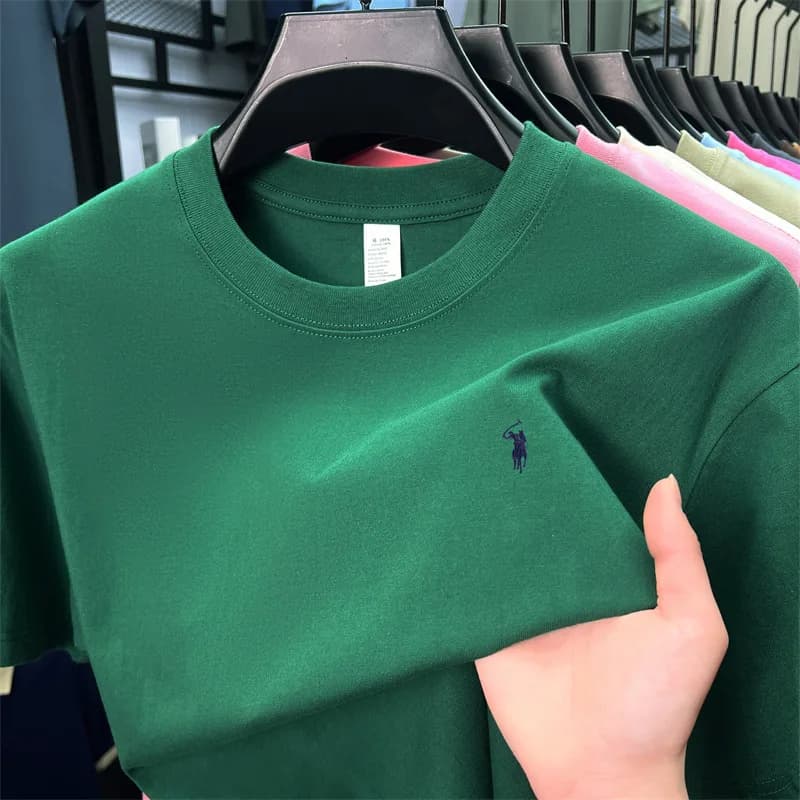 T-shirt manica corta di fascia alta in puro cotone 100% designer estivo da uomo marchio di lusso ricamo moda casual girocollo Paul top