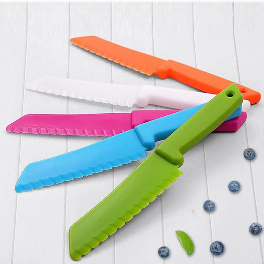 1pc plastic kitchen utensils for children cutting knife safety cooking tools for children fruit knife for camping picnic