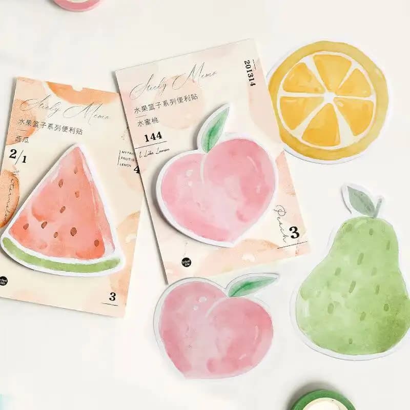 1-4 Pezzi Carini Adesivi a Forma di Frutta Kawaii, Blocco Note, Adesivi per Planner, Decorazioni per Cancelleria, Forniture Adesive per Scuola e Ufficio