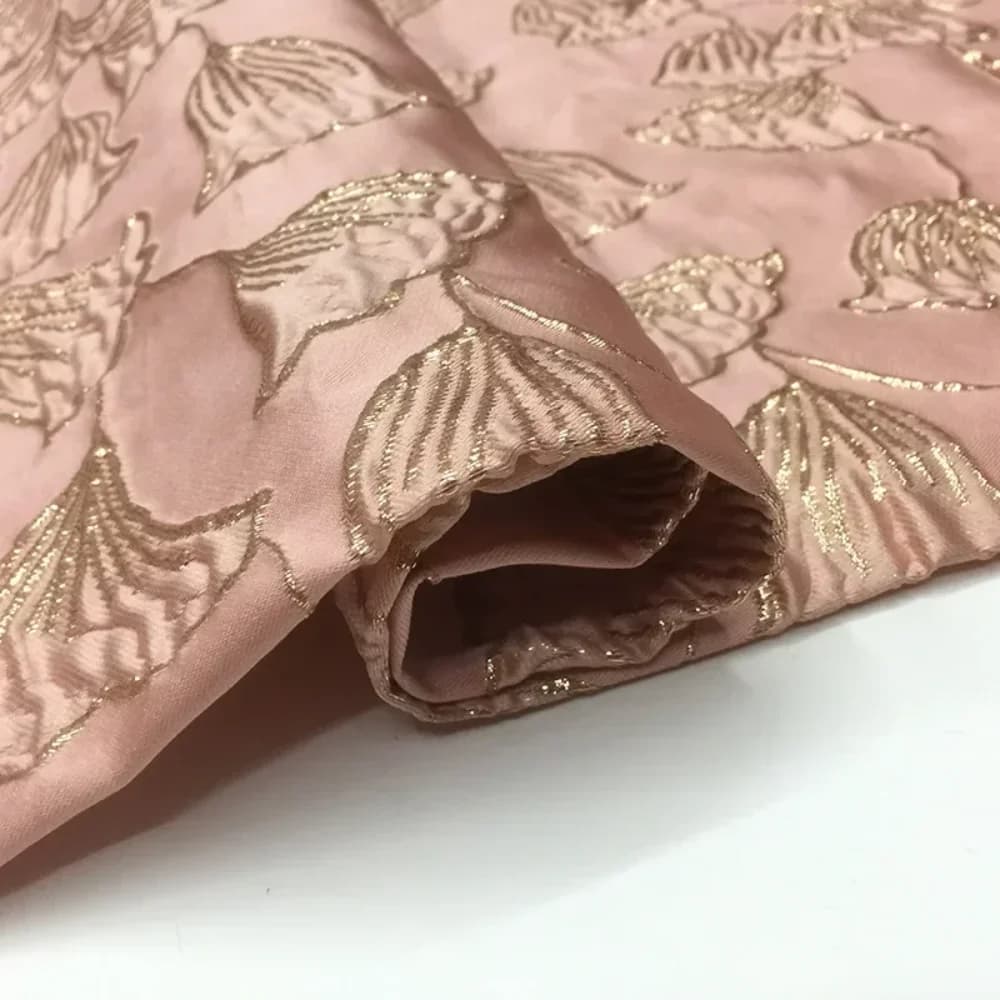 Jacquard Brocade Fabric European Brand Fashion Foil Stamping Design Evening Dress Kids Suit Diy Sew Custom Fabrics by the Meter