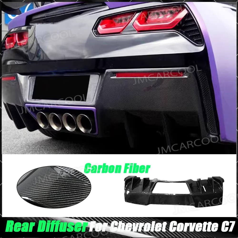 Carbon Fiber Rear Bumper Lip Spoiler Rear Diffuser Fit For Chevrolet Corvette C7 2012-2017 High quality Car Moulding Tuning Part