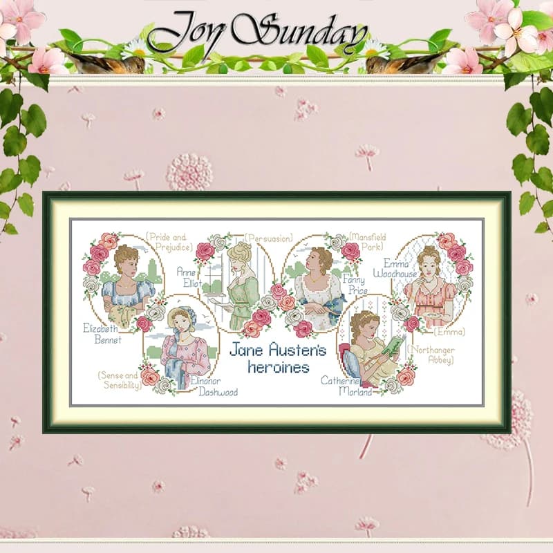 Ladies of the Literary World Patterns Counted Cross Stitch Set 11CT 14CT 16CT Stamped DMC Cross-stitch Kit Embroidery Needlework