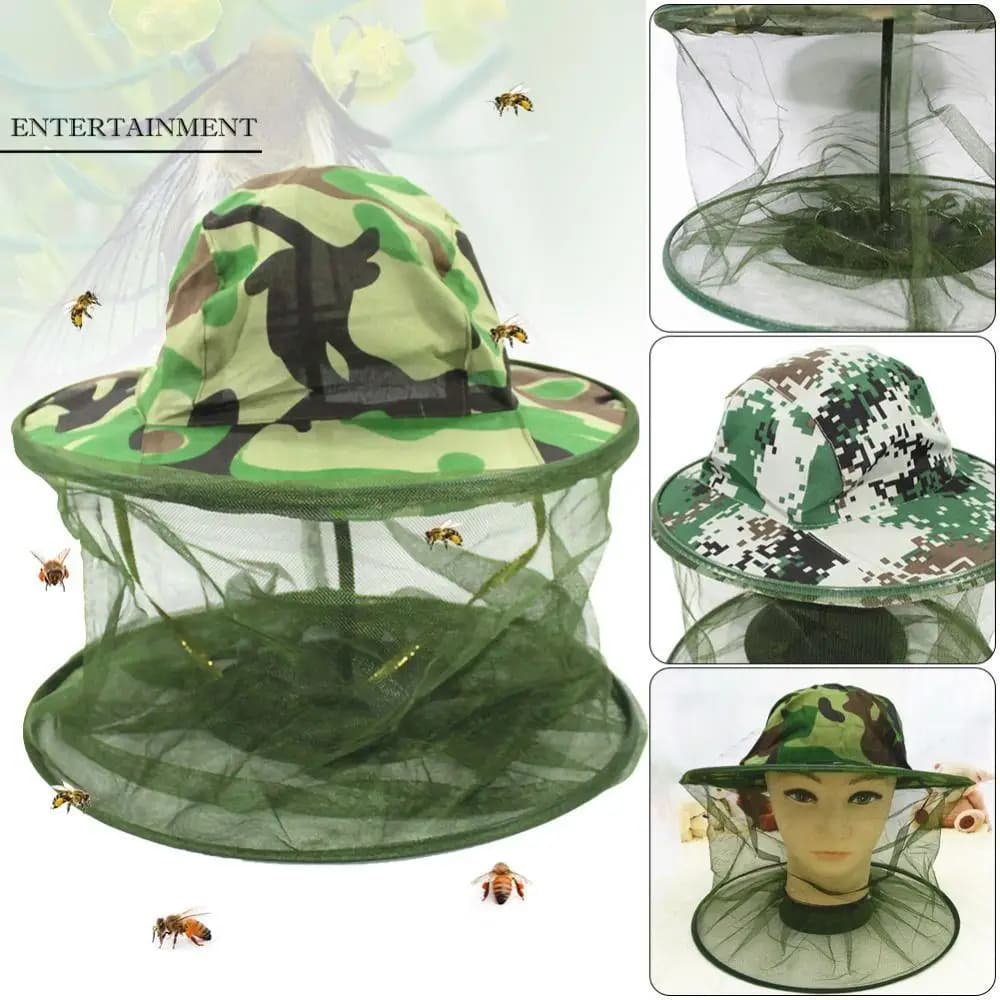 Anti zanzara testa protezione per il viso cappello a rete insetti insetti a prova di api cappello a rete berretto da sole da pesca all'aperto