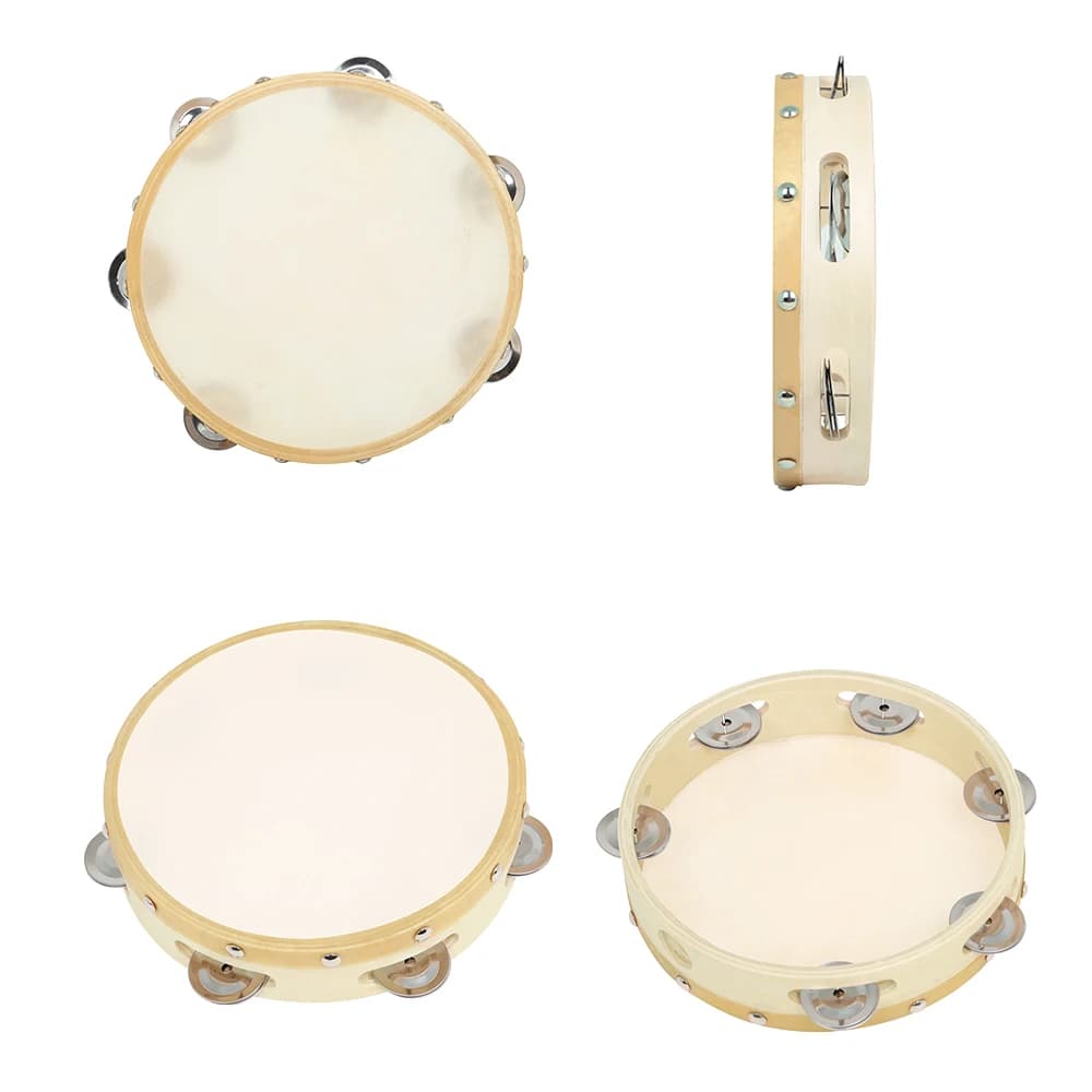 3 Pz/set Pelle di Vaca Tamburello Durevole Tamburo Palmare 6/8/10 Pollici Tamburo A Mano Per Bambini Illuminazione Percussioni Strumenti Educativi