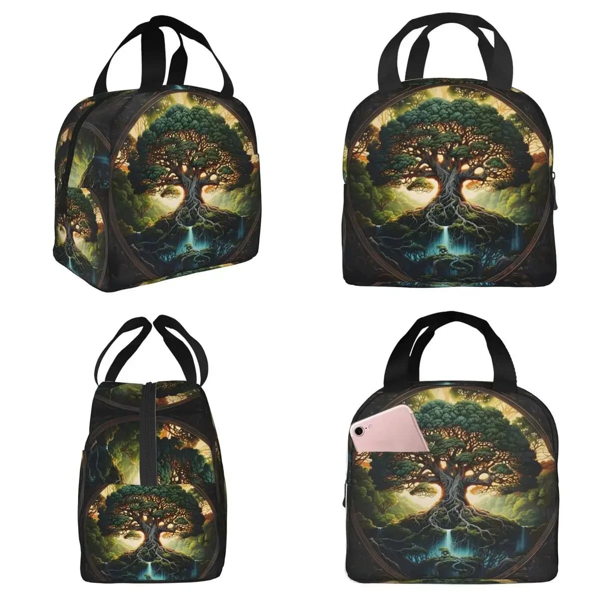 Great Tree Of Life Digital Print Insulated Lunch Bag for Women Office Cooler Thermal Food Box Tote Lunch Boxes Container