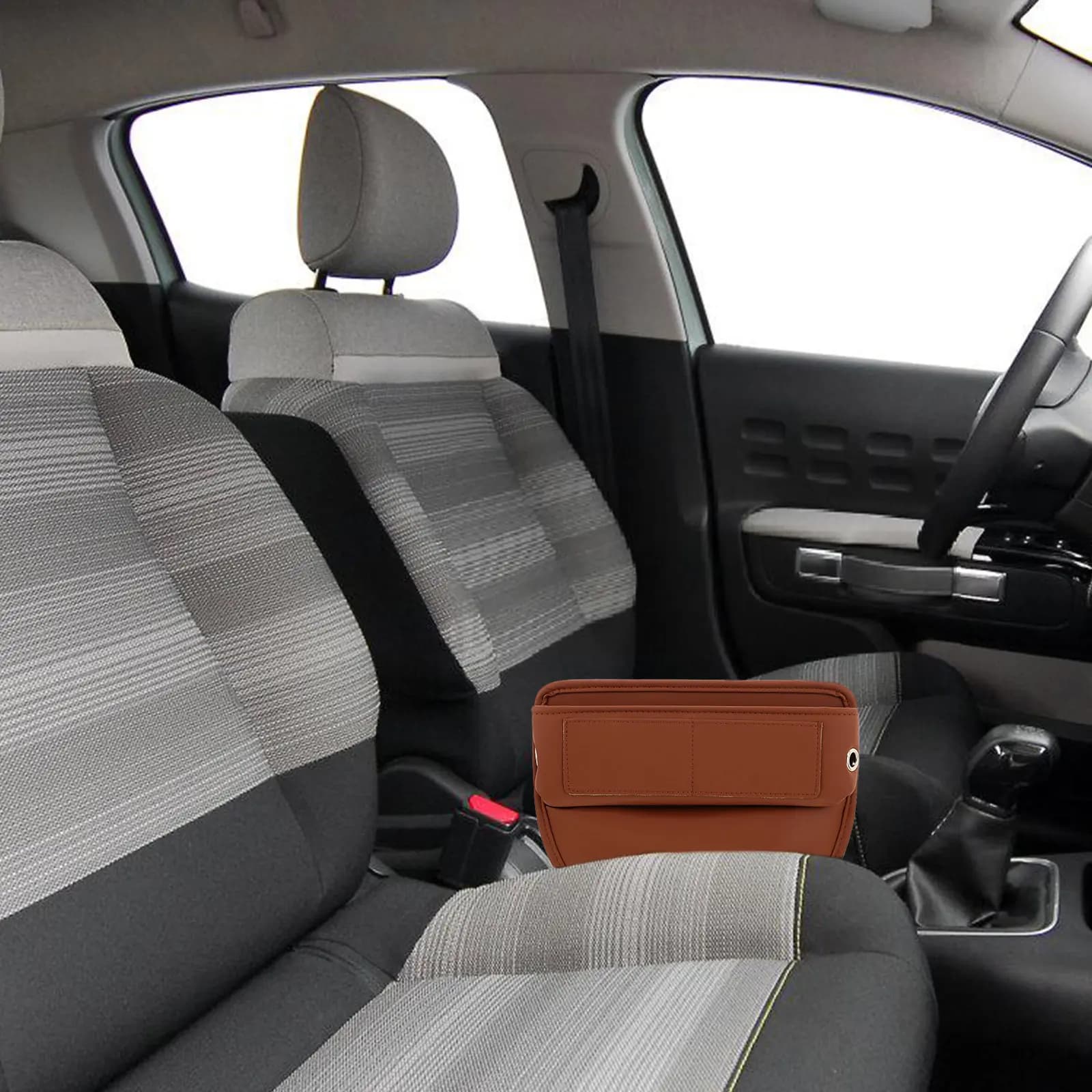 Organizer per sedile auto, scatola portaoggetti multifunzionale in PU, design compatto per chiavi del telefono, snack, accessori per interni auto