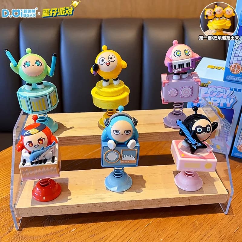 Nuova Serie Originale Egg Party Rocking Music Blind Box, Decorazioni da Scrivania, Ornamenti per Auto, Giocattoli Anime Kawaii