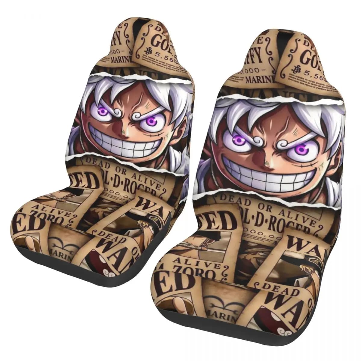 Coprisedile Auto Universale One Piece Luffy Gear 5 Wanted, Coprisedili per Auto da Viaggio per Tutte le Stagioni in Poliestere