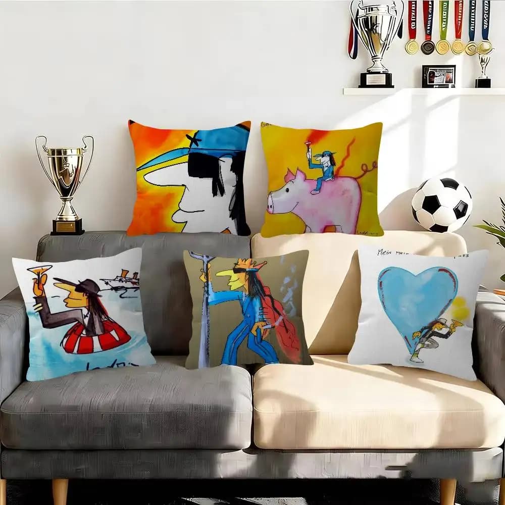 Rock U-Udo LindenbergS Cushion Cover Pillowcase Upholstery Sofa Throw Pillow Home Decor Pillowcas