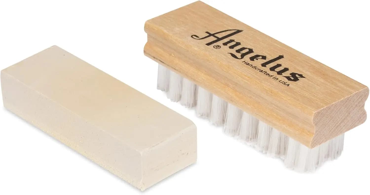 Kit per la Pulizia di Pelle Scamosciata e Nabuk con Blocco Cancellatore e Spazzola - Rimuove le Macchie, Ripristina il Grana per Scarpe, Borse, Giacche