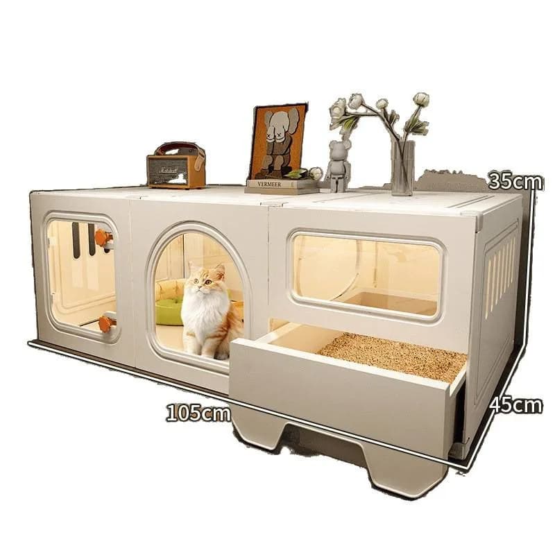 muebles para gatos Wholesale Modern Cat Furniture Pet House with Drawer Type Litter Box All in One Indoor Cat Cage for Small Sp