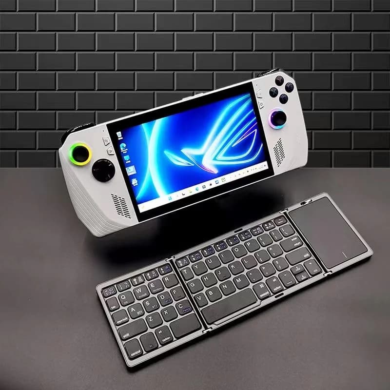 Tastiera Bluetooth pieghevole Rog Ally da viaggio, tastiera portatile wireless ripiegabile con touchpad per palmare da gioco Rog Ally