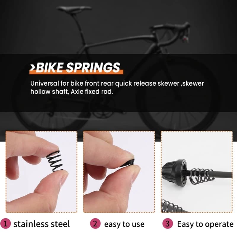 10 Pezzi Molle per Perni Ruota Bici, Molle Universali per Sgancio Rapido Perni Ruota Bici