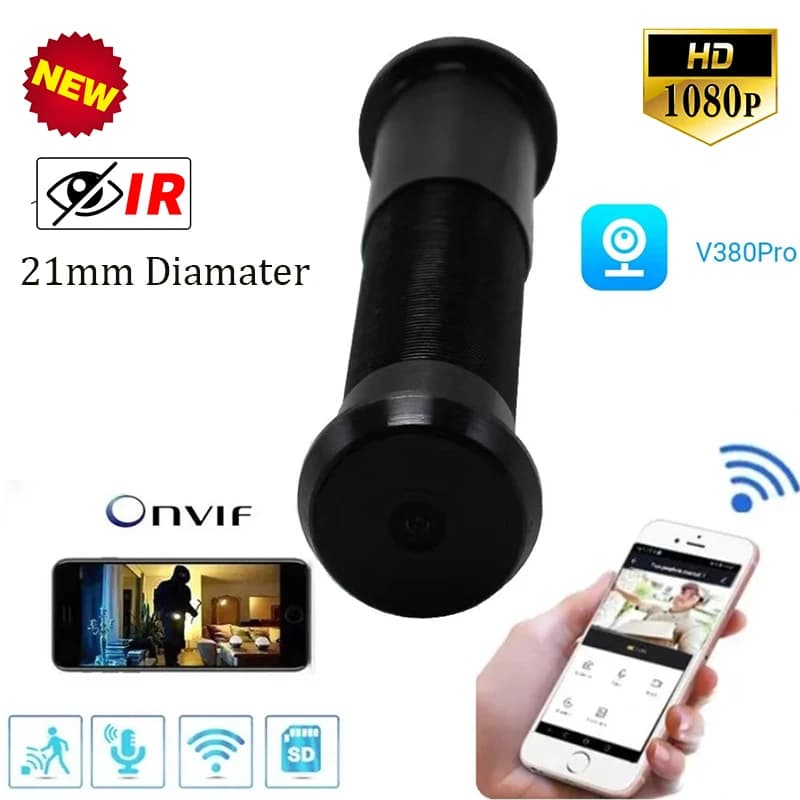 Spioncino Digitale WiFi con Visione Notturna a Infrarossi, Diametro 21mm, Angolo Ampio 150 Gradi, Telecamera di Sicurezza Domestica con Audio